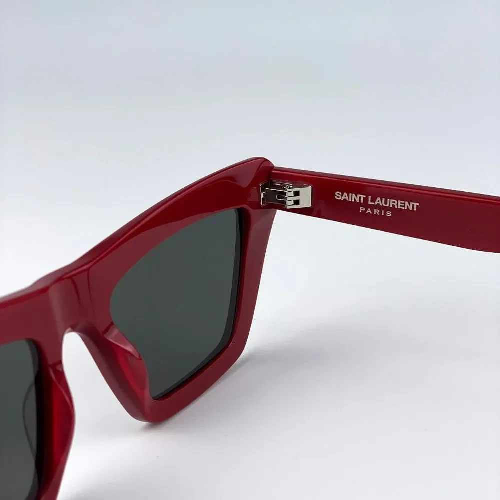 Saint Laurent SL467 003 Sunglasses Red Grey Cat Eye Women - Picture 11 of 14